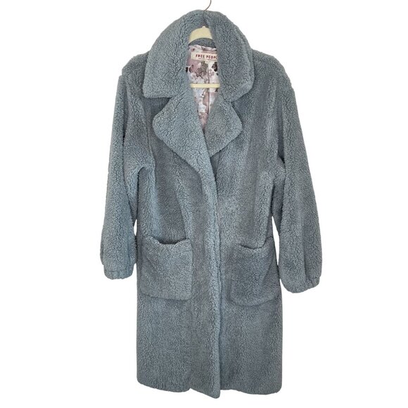 Free People Cozy Oversized Sherpa Coat With Snap Closure, XS - Picture 1 of 10